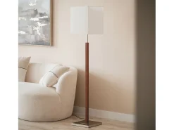 Lámpara de Pie Madera y Metal Lizza Blanco