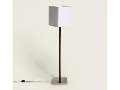 Lámpara de Pie Madera y Metal Lizza Blanco