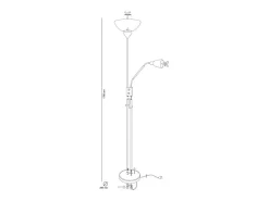 Lámpara de pie Milano Bel Air 40W con luz de lectura blanco Ø28x170 cm