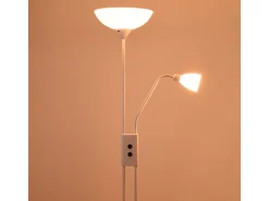 Lámpara de pie Milano Bel Air 40W con luz de lectura blanco Ø28x170 cm