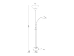 Lámpara de pie Milano Bel Air 40W con brazo orientable plata 178 cm