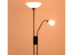 Lámpara de pie Milano Bel Air 40W con luz de lectura negro Ø28x170 cm
