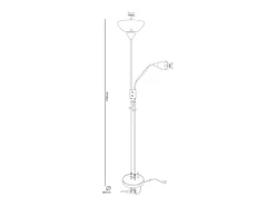 Lámpara de pie Milano Bel Air 40W con brazo orientable cobre 178 cm