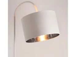 Lámpara de pie moderna diseño de metal y tela 173 cm blanco 03_0005251