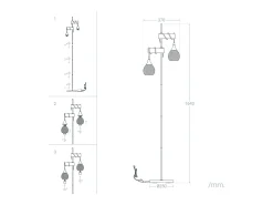 Lámpara de Pie Monah WiFi con Regulador Negro