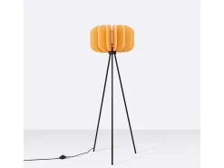 Lámpara de pie Mula moderno de fieltro/acero - 1 fuentes luminosas - L.45 x A.134 cm - amarillo/negro