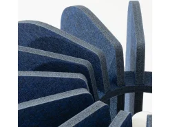 Lámpara de pie Mula moderno de fieltro/acero - 1 fuentes luminosas - L.45 x A.134 cm - azul marino/negro