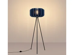 Lámpara de pie Mula moderno de fieltro/acero - 1 fuentes luminosas - L.45 x A.134 cm - azul marino/negro