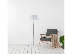 Lámpara de pie Natália Lumit 40W blanco/cromo Ø50x157 cm