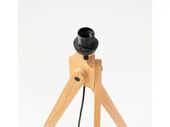 Lámpara de pie Natt moderno de tela/PVC/madera - 1 fuentes luminosas - L.77 x A.140 cm - burdeos/madera natural