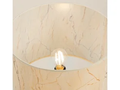 Lámpara de pie Nevia minimalista de tela/PVC/acero - 1 fuentes luminosas - L.40 x A.135 cm - mármol beige/negro