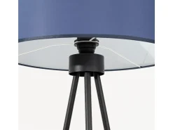 Lámpara de pie Nevia minimalista de tela/PVC/acero - 1 fuentes luminosas - L.40 x A.135 cm - azul marino/negro