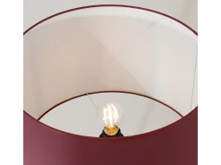 Lámpara de pie Nevia minimalista de tela/PVC/acero - 1 fuentes luminosas - L.40 x A.135 cm - burdeos/negro
