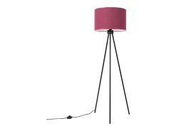 Lámpara de pie Nevia minimalista de tela/PVC/acero - 1 fuentes luminosas - L.40 x A.135 cm - burdeos/negro