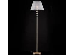Lámpara de pie Ruben en oro y cristal 1 luz con pantalla dm.45 .180 Ø45 BL267-PH-OR