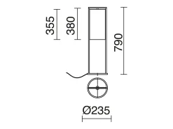 Lámpara de pie SINTRA estilo moderno - Alt. 79 cm - E27 40W - pantalla ø28 cm- cable 2 metros - on&off - acero y algodón - negro