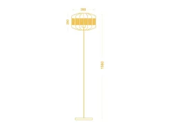 Lámpara de pie Solange Lumit 60W mimbre natural/marrón Ø35x156 cm