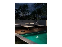 Lámpara de pie solar Barbell Solar RF - LED recargable de 65 W - Lámpara de pie para exterior, 3 alturas (156-113-70 cm) Corten