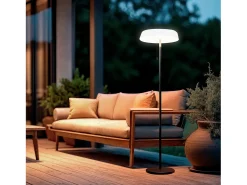 Lámpara de Pie Solar Exterior LED 2.6W Aldana Negro