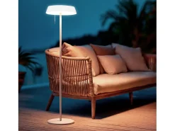 Lámpara de Pie Solar Exterior LED 2.6W Aldana Blanco