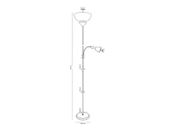 Lámpara de pie Torino Bel Air 80W + brazo orientable negro Ø25x179 cm