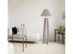 Lámpara de Pie TOSEL , madera,Gris ,A155xD 40xP40cm