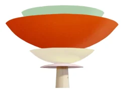 Lámpara de Pie TOSEL ,madera,Naranja,A162xD40xP40cm
