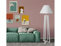 Lámpara de Pie TOSEL ,madera,Gris ,A 150x D40xP40cm