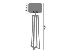 Lámpara de Pie TOSEL ,madera,Negro ,A155xD40xP40cm