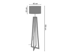 Lámpara de Pie TOSEL ,madera,natural, A 150xD45xP45cm