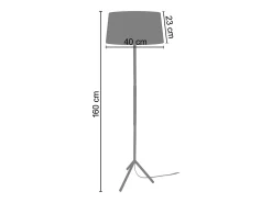 Lámpara de Pie TOSEL ,metal,Negro ,A 160x D40xP40cm
