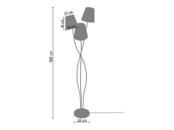 Lámpara de Pie TOSEL ,metal,Negro , A168xD40xP 40cm