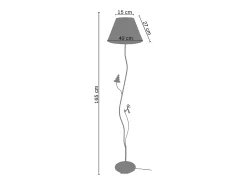 Lámpara de Pie TOSEL ,metal,Marrón,A168xD40xP40cm