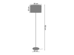 Lámpara de Pie TOSEL ,metal,Aluminio , A153xD35xP 35cm