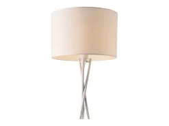 Lámpara de pie trípode moderna base de metal y tela 154 cm de alto color blanco 03_0005254