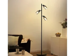 Lámpara de pie vintage NETTLIFE para sala de estar 3 llamas de vidrio casquillo E14 lámpara de mesa ajustable de metal 350