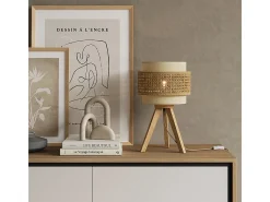 Lámpara de sobremesa crema 26x26x45 morten
