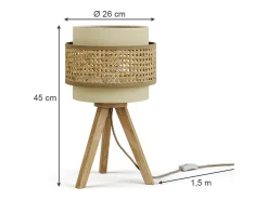 Lámpara de sobremesa crema 26x26x45 morten