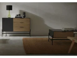 Lámpara de sobremesa cristal verde con tulipa de algodón negra