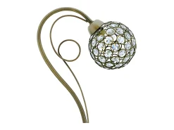 Lámpara de sobremesa Kegan Lumit 33W metal y cristal cuero 33x23x13 cm