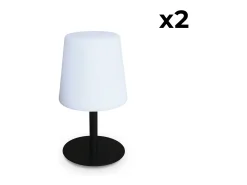 Lámpara de sobremesa led para interior/exterior, set de 2 negro