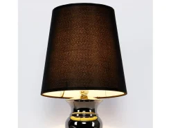 Lámpara de sobremesa lámpara de noche lámpara de lectura aluminio y tela negra y cromo 48 cm 03_0002515