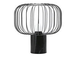 Lámpara de sobremesa metálica, D. 26 x H. 26 cm, Negro, ANDROMAQUE