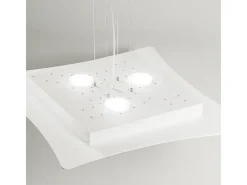 Lámpara de suspensión Isotta 10 luces GX53 gris tórtola - Plafón de diseño moderno 62x69cm, luz de doble emisión, máx 10x8W, IP20, bombillas excluidas