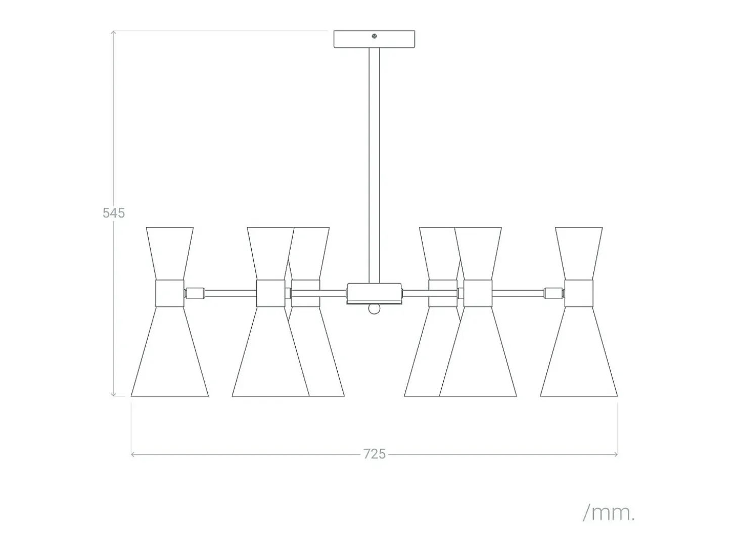 Lámpara de Techo Aluminio 6 Focos Jigger Blanco