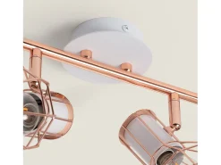 Lámpara de Techo Aluminio Orientable 2 Focos Lada Cobre