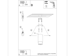 Lámpara de techo Alvor moderno de acero - 1 fuentes luminosas 4000K - L.6 x A.12,5 cm - negro/oro