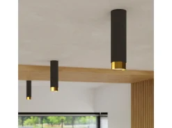 Lámpara de techo Alvor moderno de acero - 1 fuentes luminosas 4000K - L.6 x A.12,5 cm - negro/oro