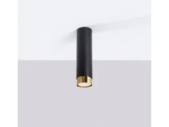 Lámpara de techo Alvor moderno de acero - 1 fuentes luminosas 3000K - L.6 x A.22,5 cm - negro/oro
