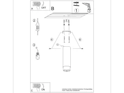 Lámpara de techo Alvor moderno de acero - 1 fuentes luminosas 4000K - L.6 x A.22,5 cm - negro/oro